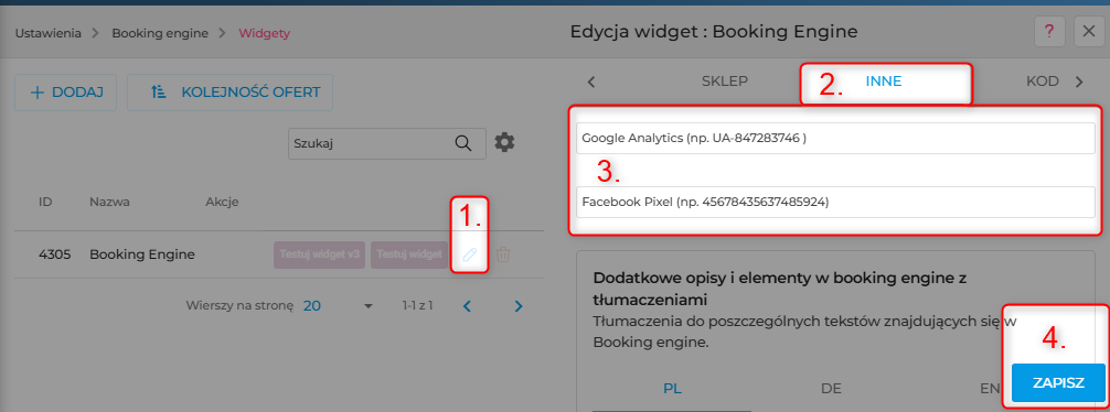 Konfiguracja serwisów analitycznych (Google Analytics, Facebook Pixel)