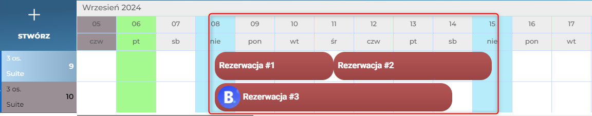 Rezerwacja nie mieści się na grafiku