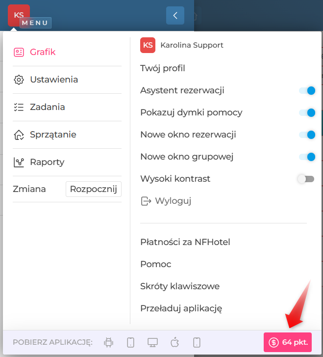 Punkty do wysyłki SMS